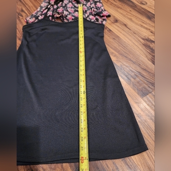 Monteau Semi sheer Floral Dress Longsleeve Dark Romantic - Picture 12 of 15